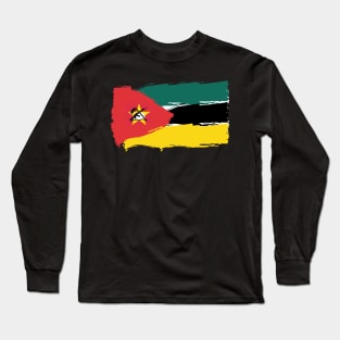 Mozambique painted flag Long Sleeve T-Shirt